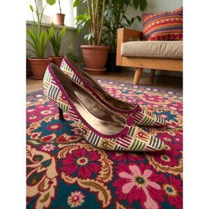 ETIENNE AIGNER Multicolor Logo Heels Size 8